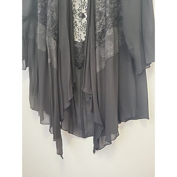 Globetrotter Kimono Type Jacket Lace Detail Vamp Whimsy Goth Black 0X NWT - Picture 4 of 12